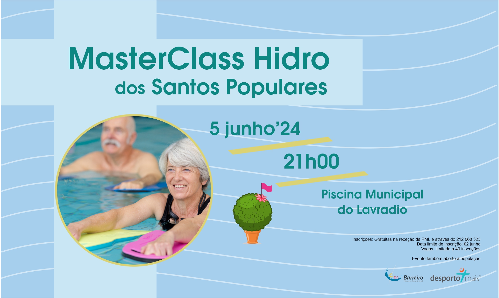 MasterClass Hidro dos Santos Populares | Circuito Natação Barreiro | 05 junho | Piscina Lavradio