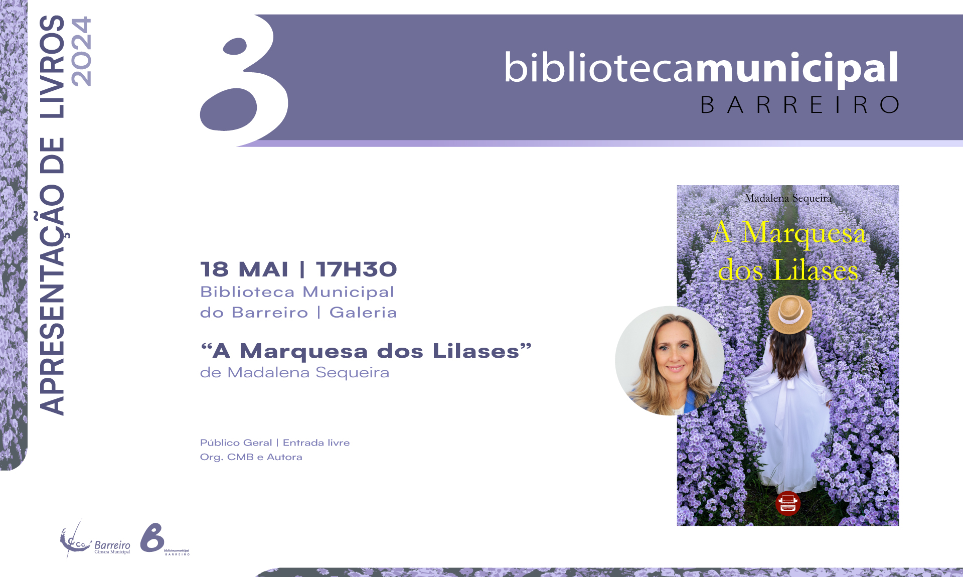 Apresentação de livro “A Marquesa dos Lilases” de Madalena Sequeira | 18 maio | Biblioteca ...