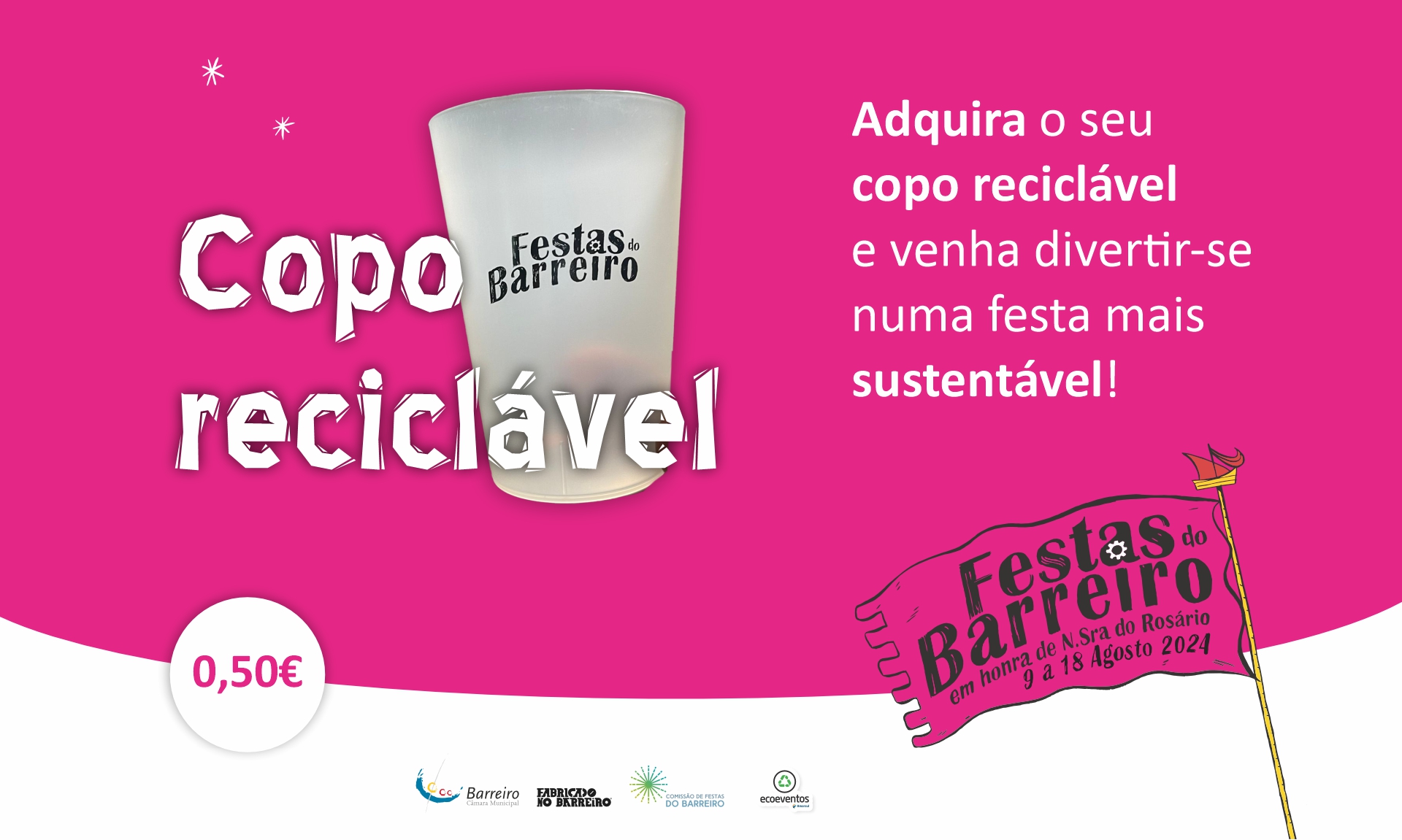 Copo reciclável Festas Barreiro