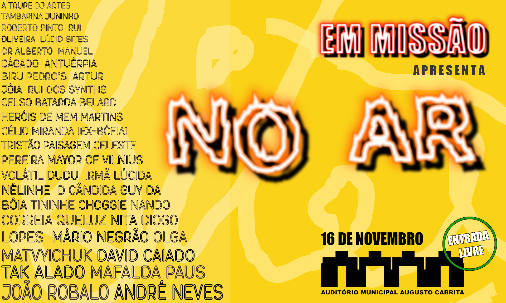 No Ar – André Neves | 16 novembro | 21h30 | Auditório Municipal Augusto Cabrita