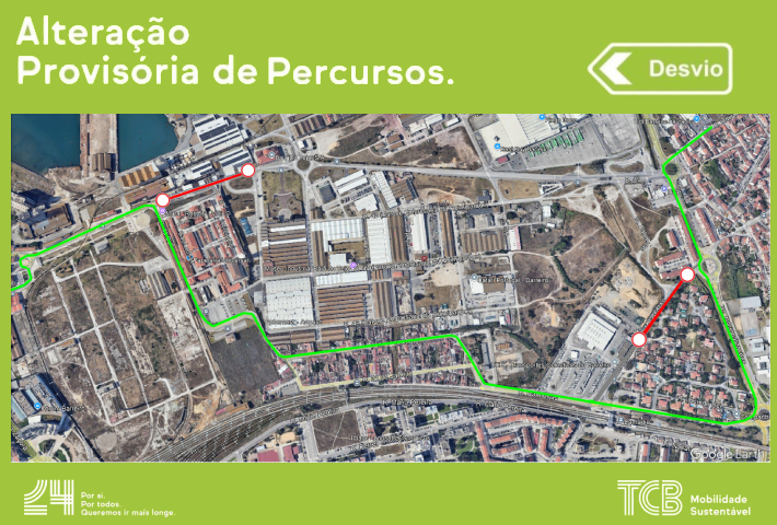 TCB | Carreira 6 | 29 outubro | Rua Industrial Alfredo da Silva | Alteração provisória de Percursos