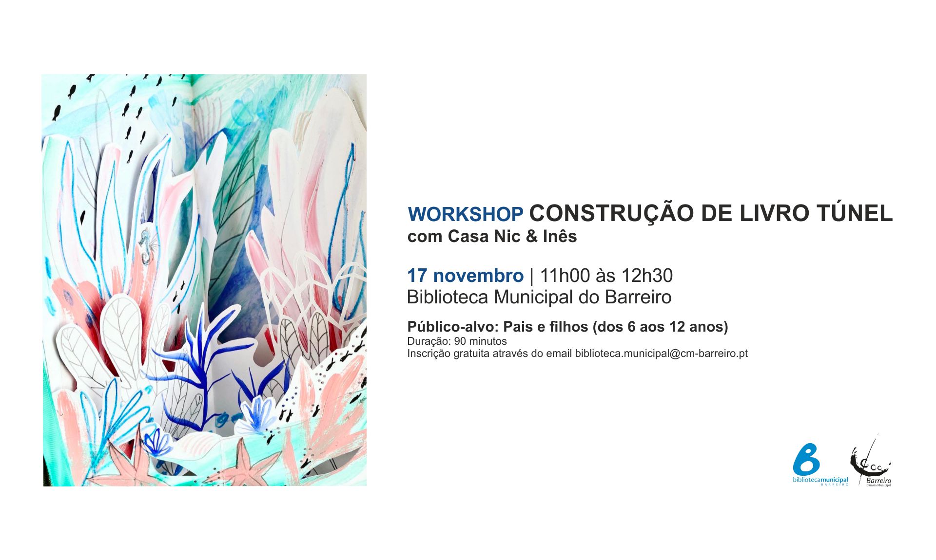 Workshop construção de Livro Túnel, com Casa Nic & Inês