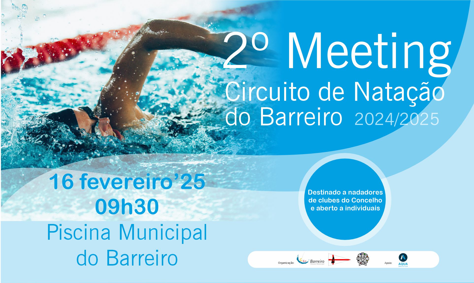 Circuito de Natação do Barreiro 2024/25 | 2º Meeting | 16 fevereiro | Piscina Municipal do Barreiro