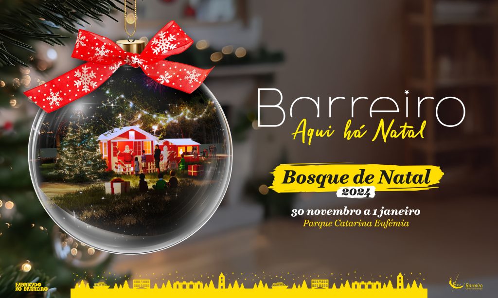 Cartaz do Bosque de Natal de 2024, organizado pela CMB