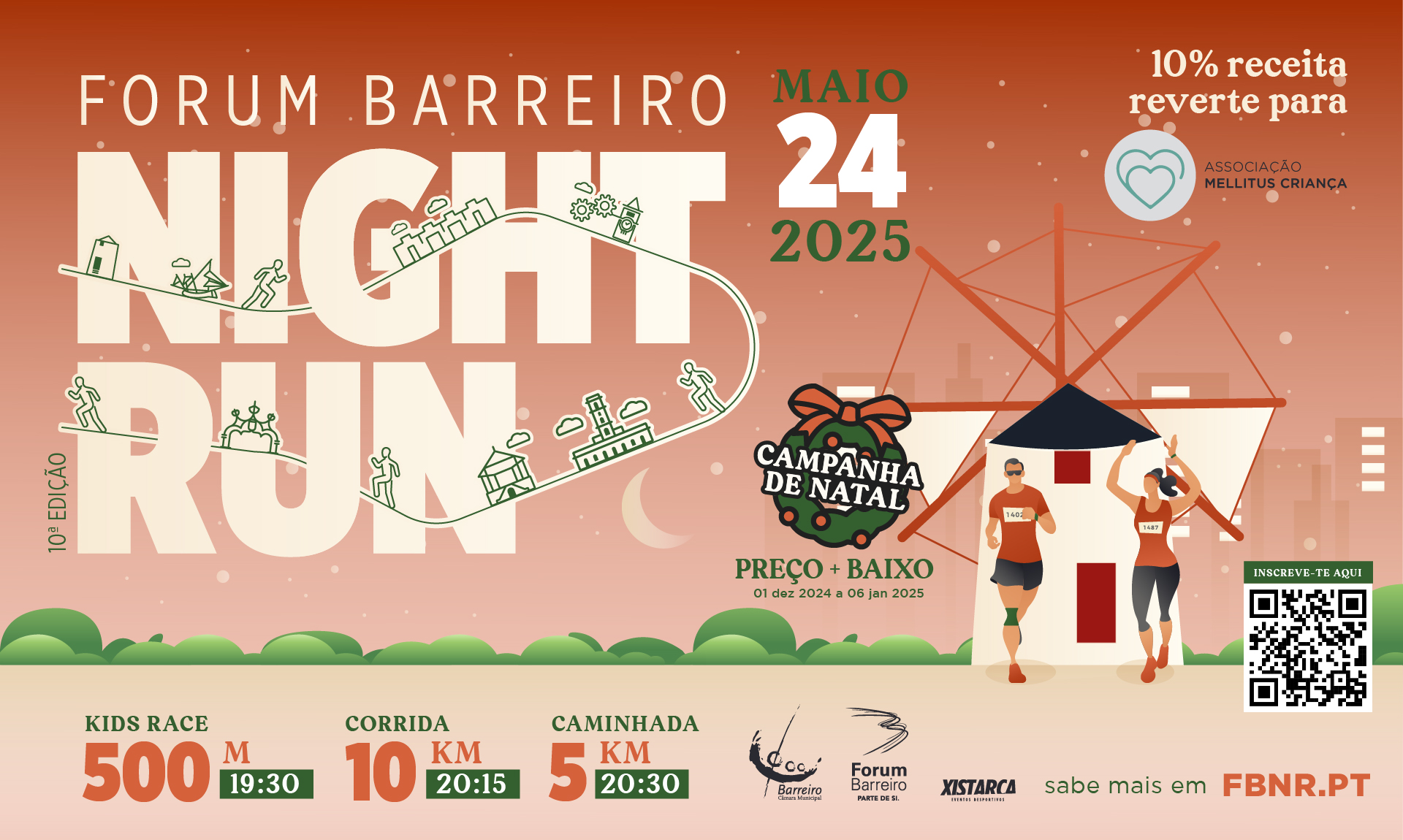 Forum Barreiro Night Run 2025 | 24MAI | Receita a favor da Associação Mellitus Criança