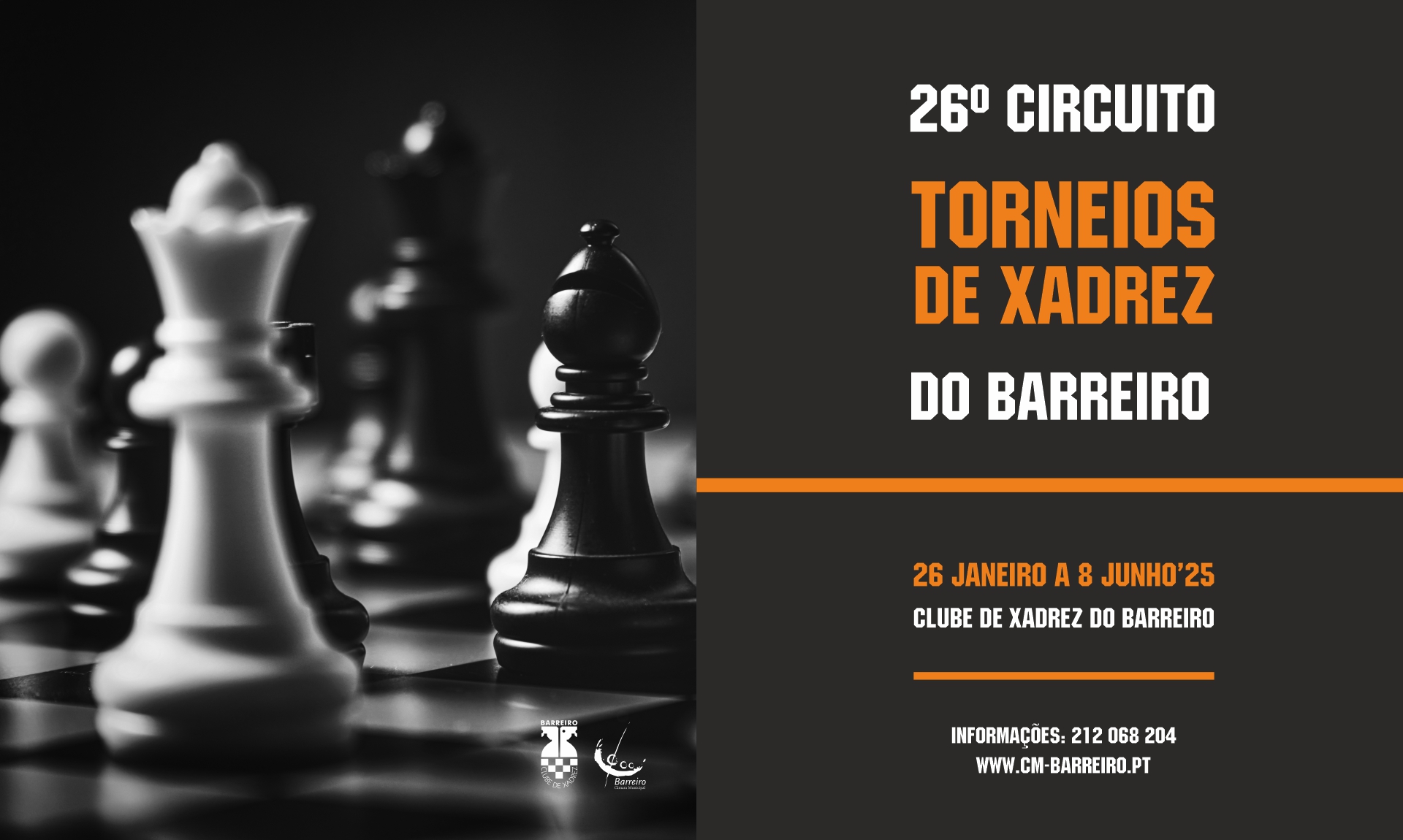 Circuito de Torneios de Xadrez do Barreiro 2025 | 26ª edição | 26 janeiro a 8 junho 2025