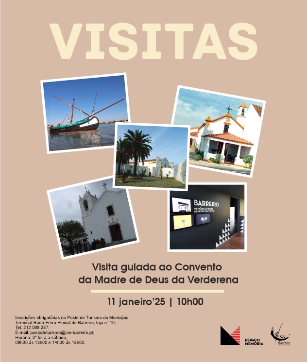 Cartaz da visita guiada ao Convento do Barreiro a 11 de janeiro de 2025