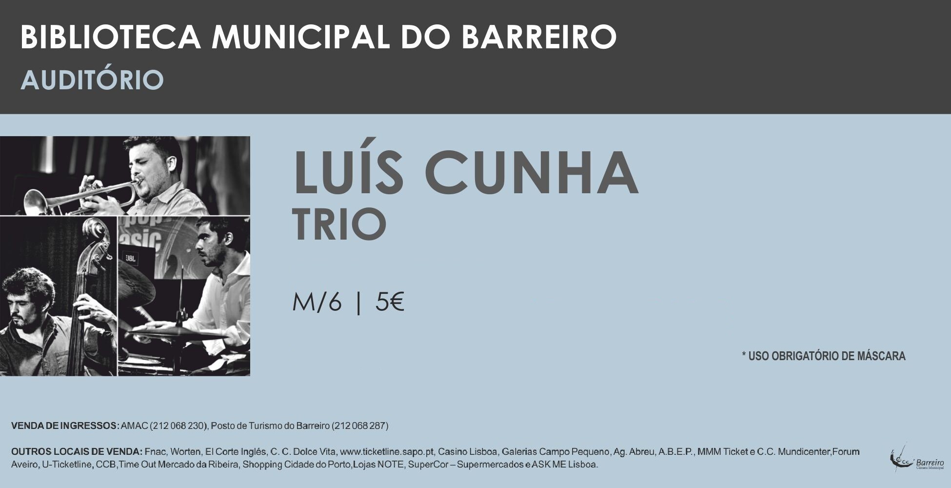 Concerto Luís Cunha Trio | Jazz | Biblioteca